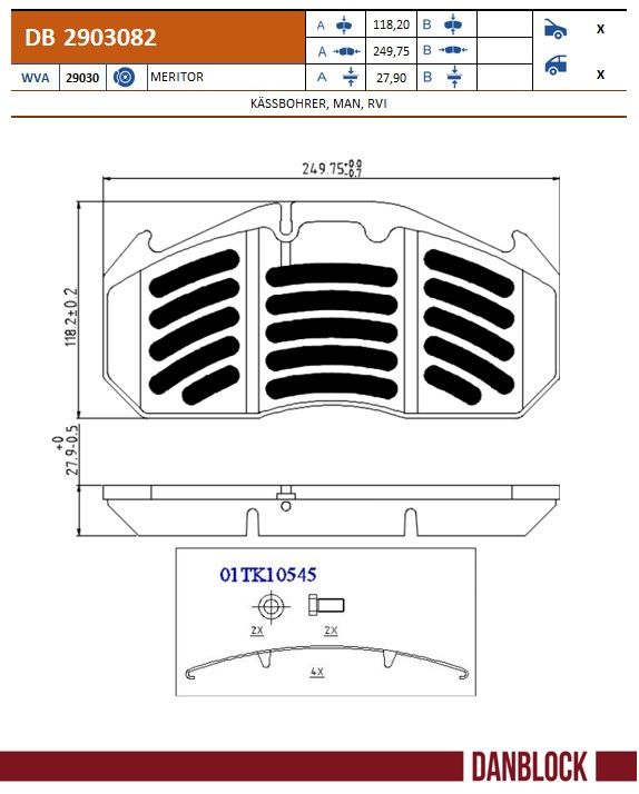 Set placute frana,frana disc DB 2903082 DANBLOCK